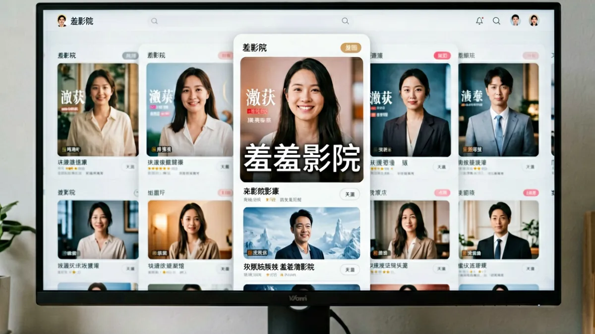 羞羞影院与多个同类视频平台的对比界面截图，展示各平台主页风格与内容分类布局