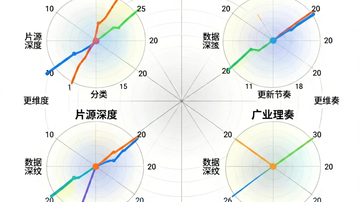 多个影视平台在片源深度与分类颗粒度四维度横向对比雷达图，直观展示羞羞影院的差异优势